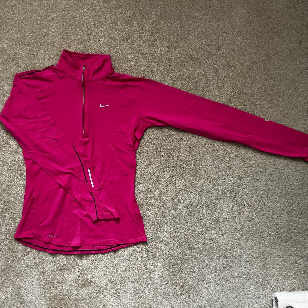 Nike Dry-Fit 1/4 Zip Pink Stretch Pullover
